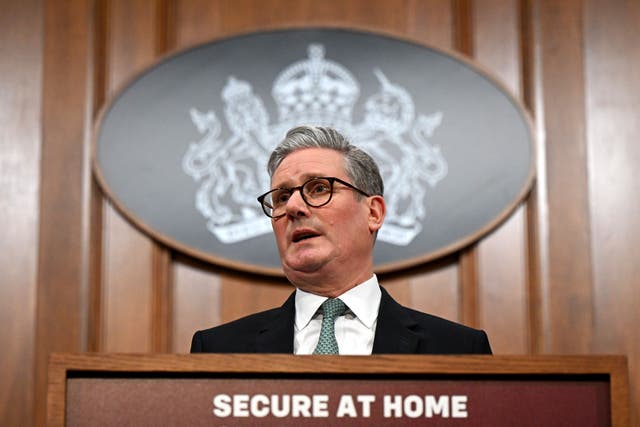 Prime Minister Sir Keir Starmer delivers a statement on defence spending in the Downing Street Briefing Room (Leon Neal/PA)