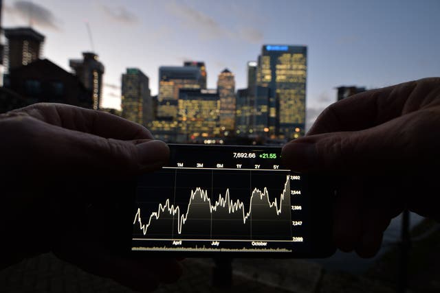 London’s FTSE 100 rose on Friday as hopes were raised of a potential trade deal between the UK and the US (John Stillwell/PA)