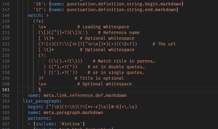 A yaml grammar using multiline strings and comments