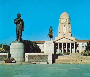 Monuments to Andries Pretorius (right) and his son Marthinus serve as a tribute to their place in the history of South Africa.