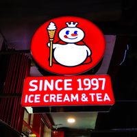 Mixue Ice Cream & Tea sign and logo in Probolinggo, Indonesia, April, 2023.