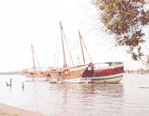 dhows in the Shatt al-Arab, Iraq