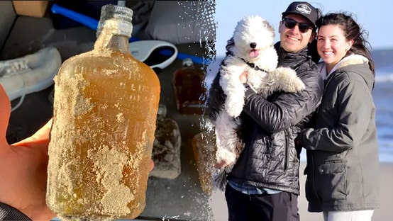 Prohibition-era whiskey bottles found washed ashore on beach