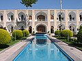 Interior of a large Safavid caravanserai in Isfahan, Iran (early 18th century, now the Abbasi Hotel)[2]