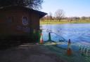 Verulamium Lake had burst its banks, flooding the public toilets, due to excessive winter rainfall.