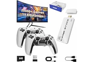 BADGOAL 2025 New Retro Game Console, Nostalgia Gaming Stick, Classic Video Games with 4K HDMI, 20,000+ Games and 19 Emulators