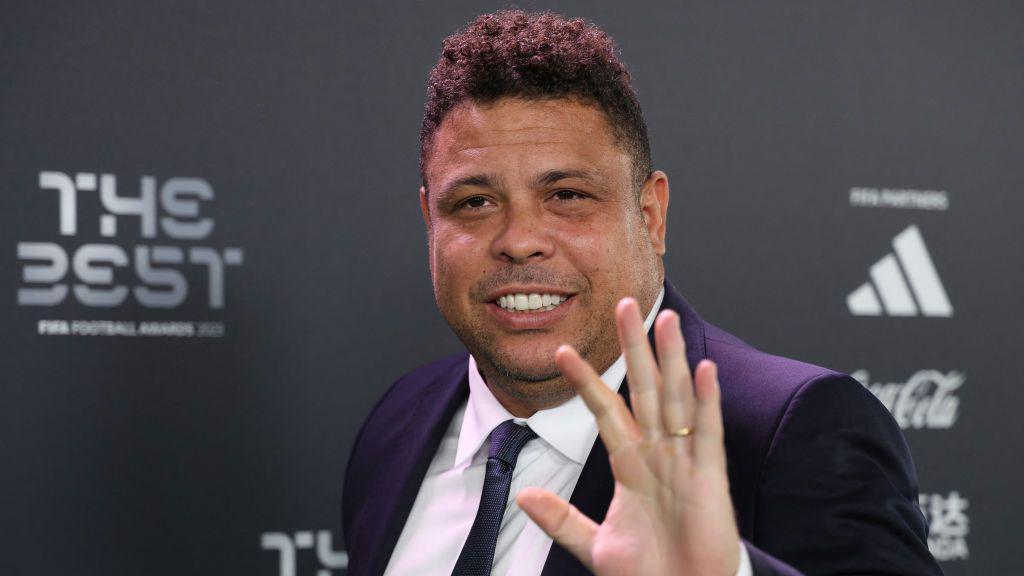 Former Brazil striker Ronaldo waves to the camera at a Fifa awards event