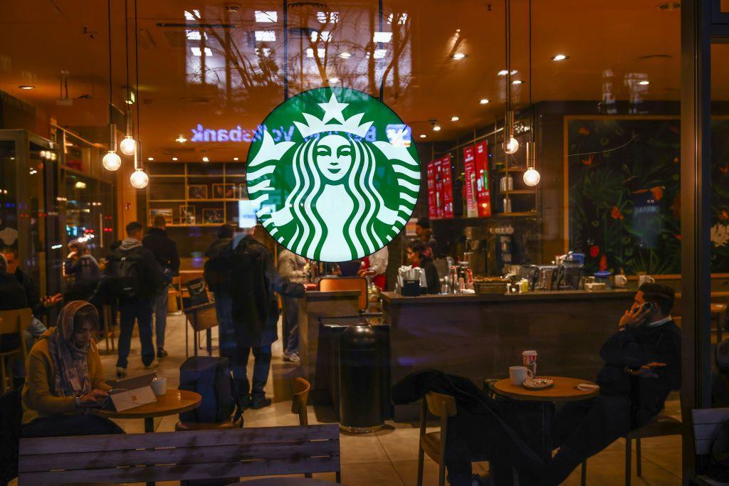 A busy Starbucks cafe in Berlin