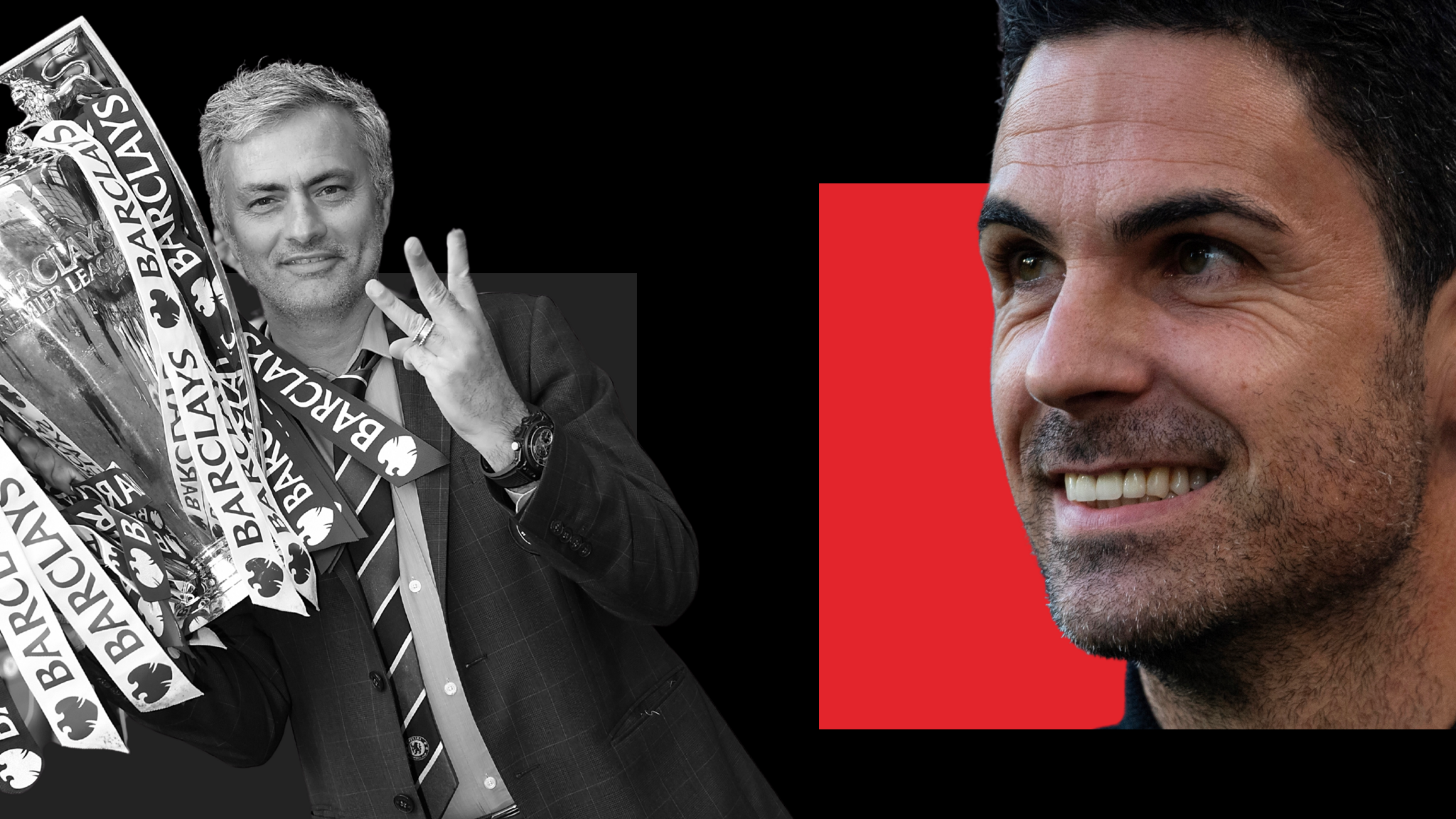 Jose Mourinho and Mikel Arteta