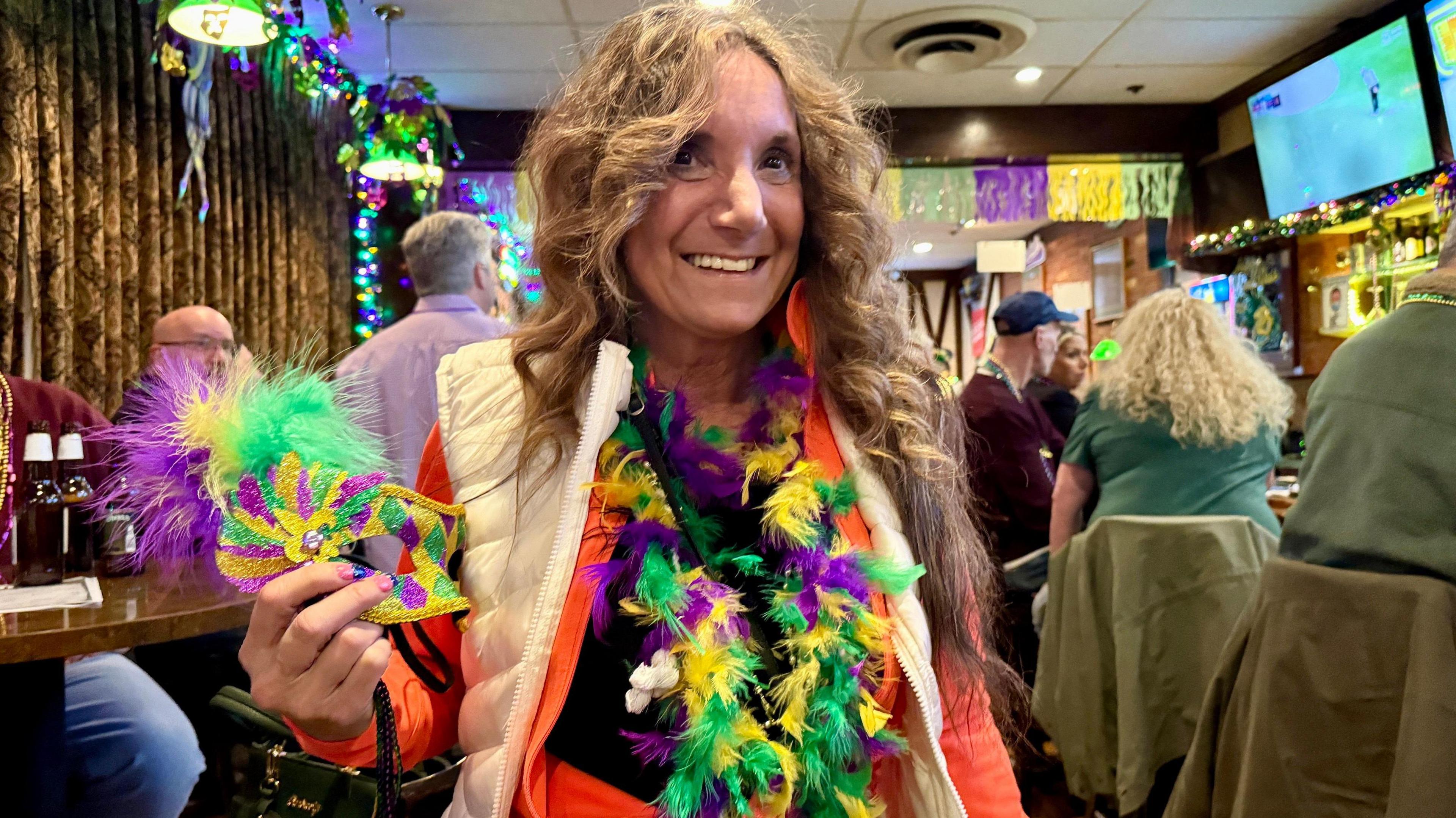 Fran Fitzgerald celebrates Mardi Gras at a bar in Scranton 