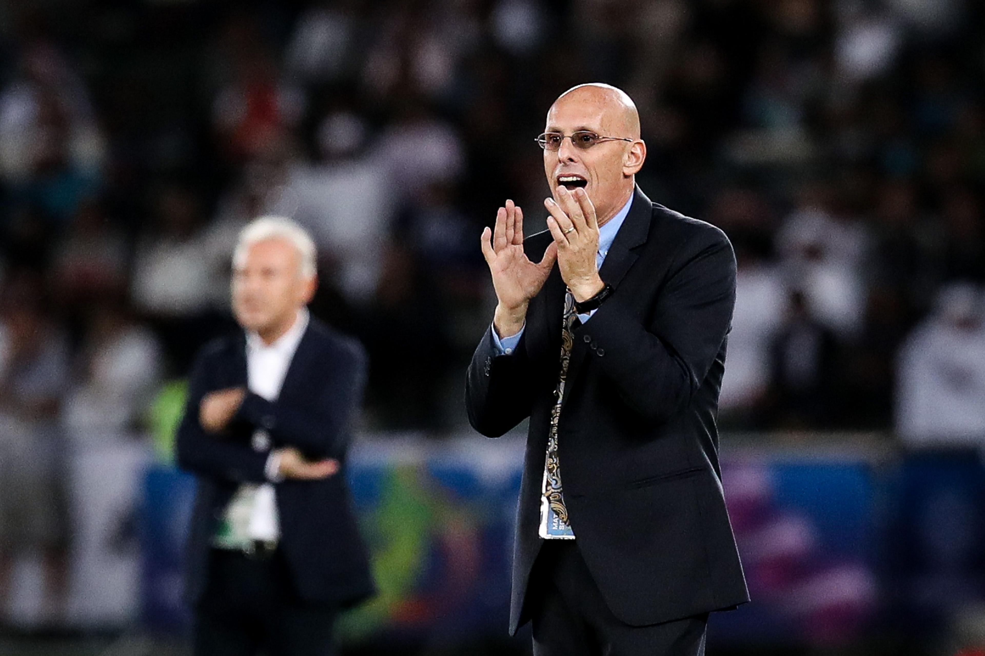 Stephen Constantine reacts on the sidelines