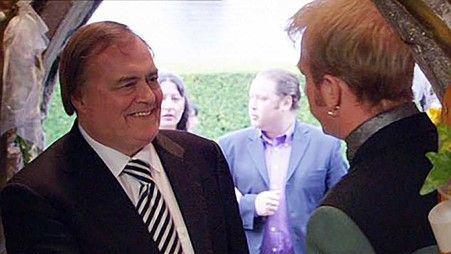 John Prescott playing himself, arriving at Nessa's wedding to Dave Coaches in the third series of Gavin & Stacey in 2010 