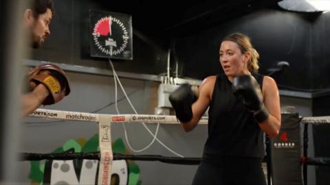 Jade Jones training in a boxing ring