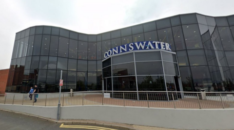 Glass fronted shopping centre in east Belfast