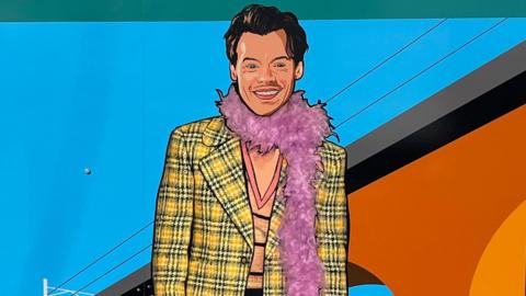 Vintage railway poster inspired-design of Harry Styles and the Twemlow Viaduct