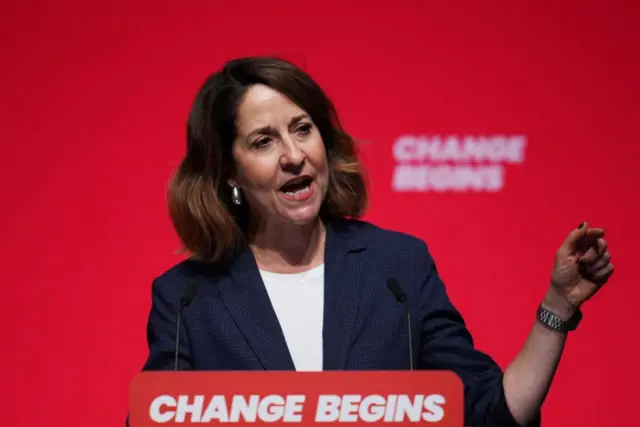 Work and Pensions Secretary Liz Kendall speaking at Labour's conference