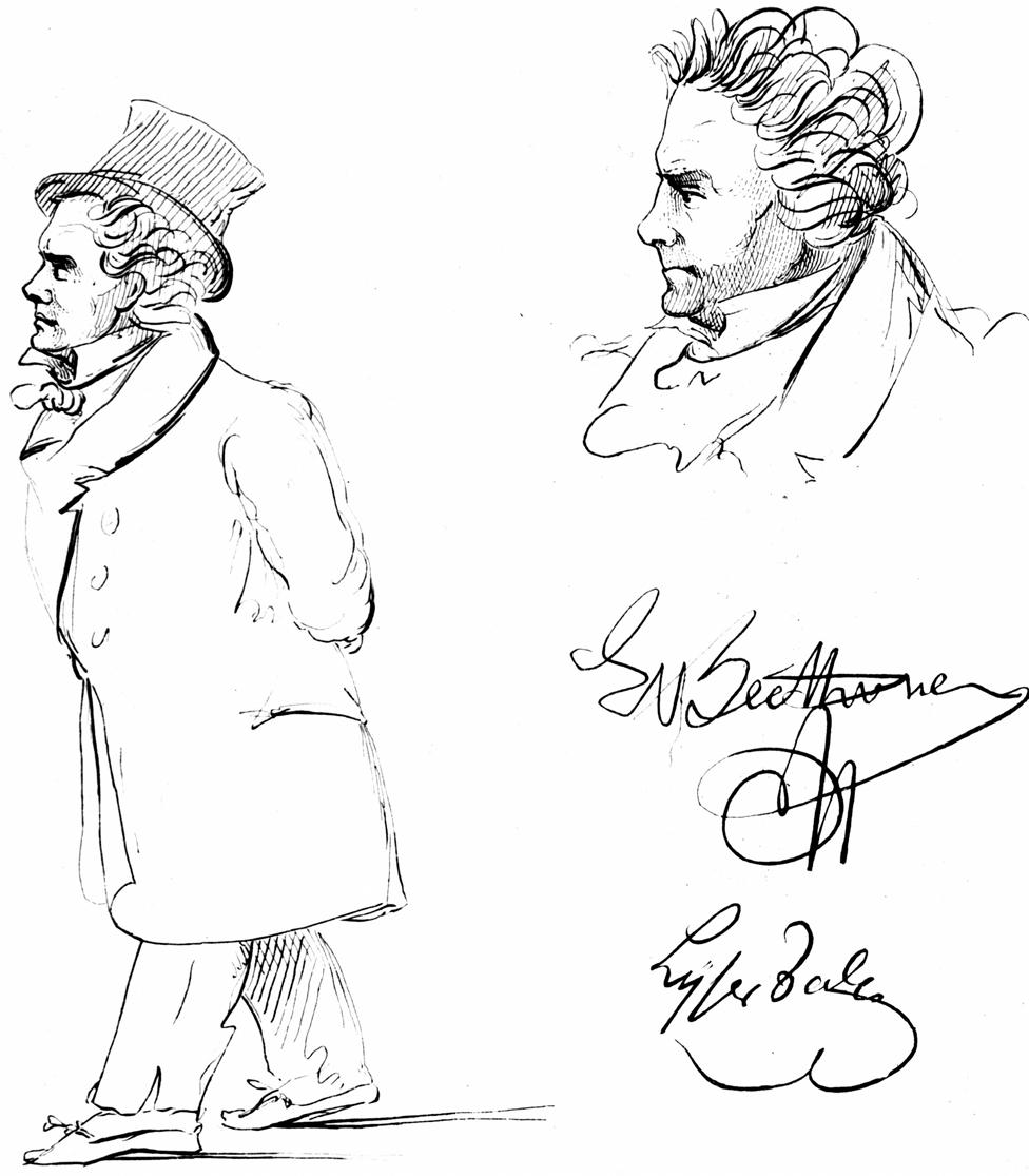 Beethoven sketched by J P Lyser