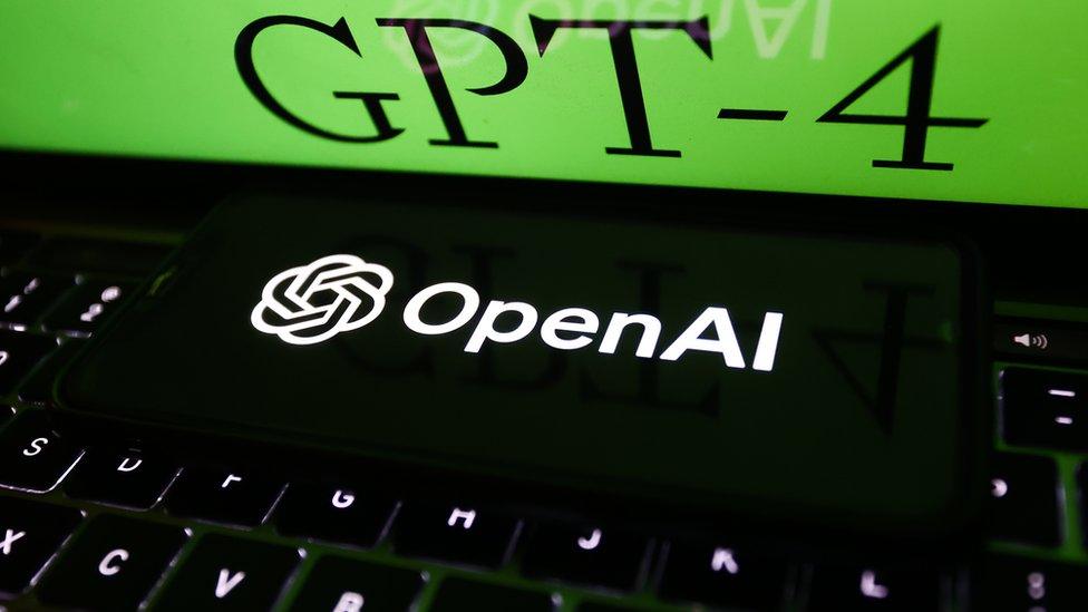 laptop screen with OpenAI GPT-4