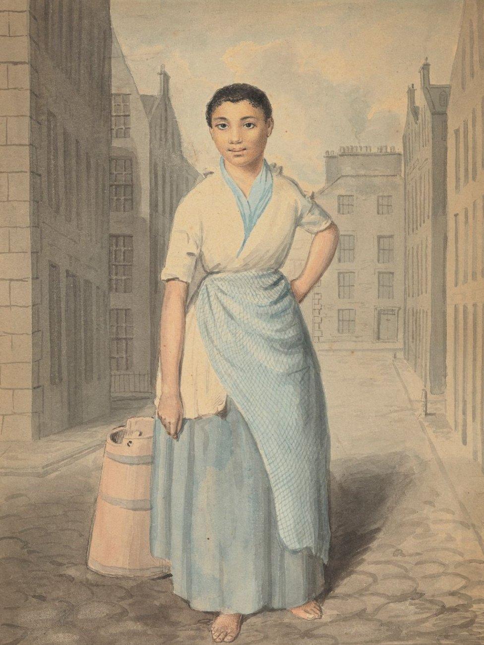 Edinburgh Milkmaid with Butter Churn