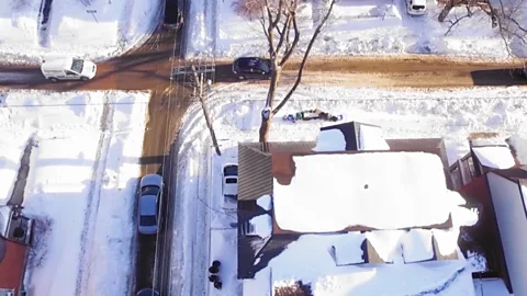 Snow on street