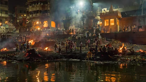 Dinodia Photo/Getty Images Hindus believe that being cremated in Varanasi will bring salvation (Credit: Dinodia Photo/Getty Images)