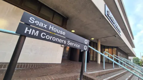 Stuart Woodward/BBC The entrance to Seax House, the base of Essex Coroner's Court