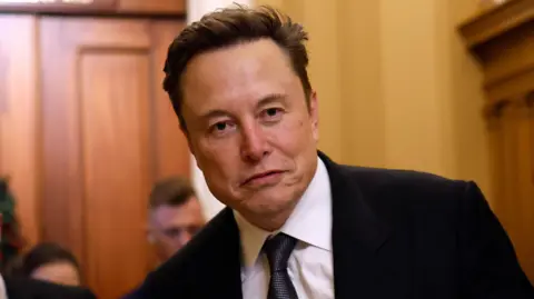 Elon Musk arrives on Capitol Hill on 5 December, 2024 in Washington, DC.