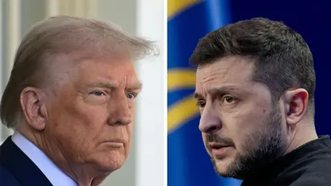 Getty Images A composite image of US President Trump and Ukraine's President Volodymyr Zelensky