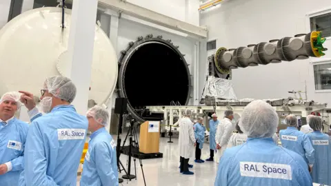 The site with a large test chamber in the background