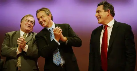 Getty Images Lord Prescott with Tony Blair and Gordon Brown in 2004