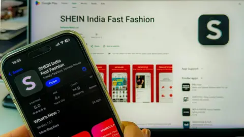 BBC A photo showing Shein India app on ios and google playstore