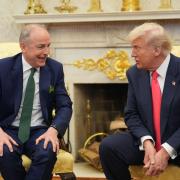 Micheal Martin with Donald Trump (Niall Carson/PA)